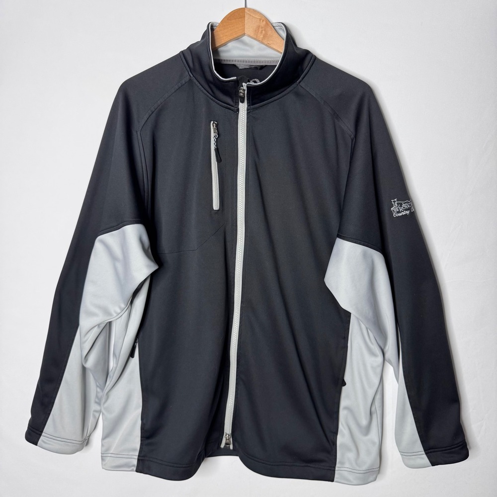 Zero Restriction Mens‎ XL Full Zip Golf Jacket Black Tour Series Royal Fox Club